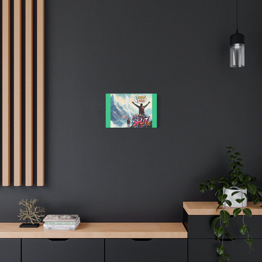 Motivational Mountain Matte Canvas Wall Art — "I Know I Can / The Split"