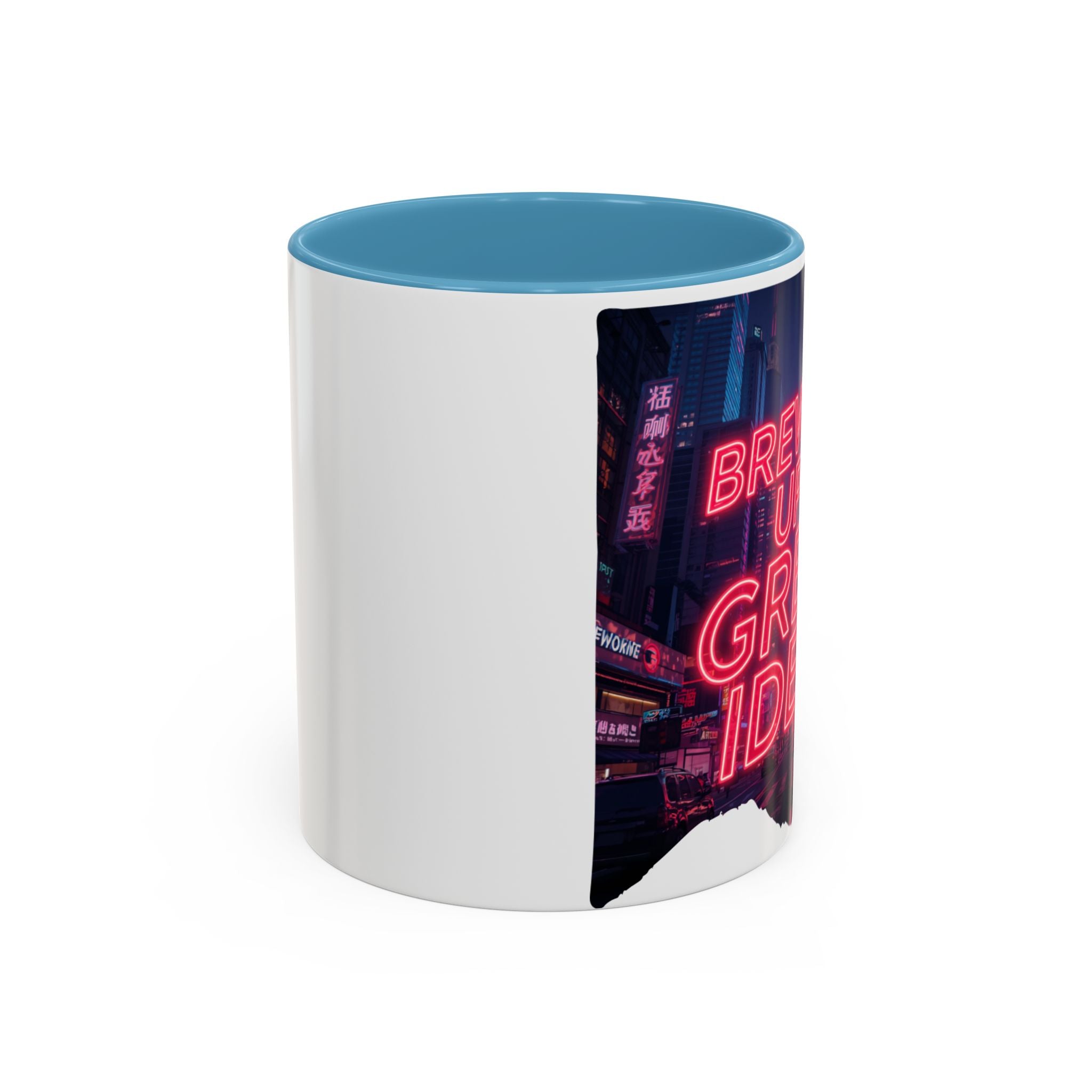Brewing Up Great Ideas Coffee Mug | Neon City Accent Mug