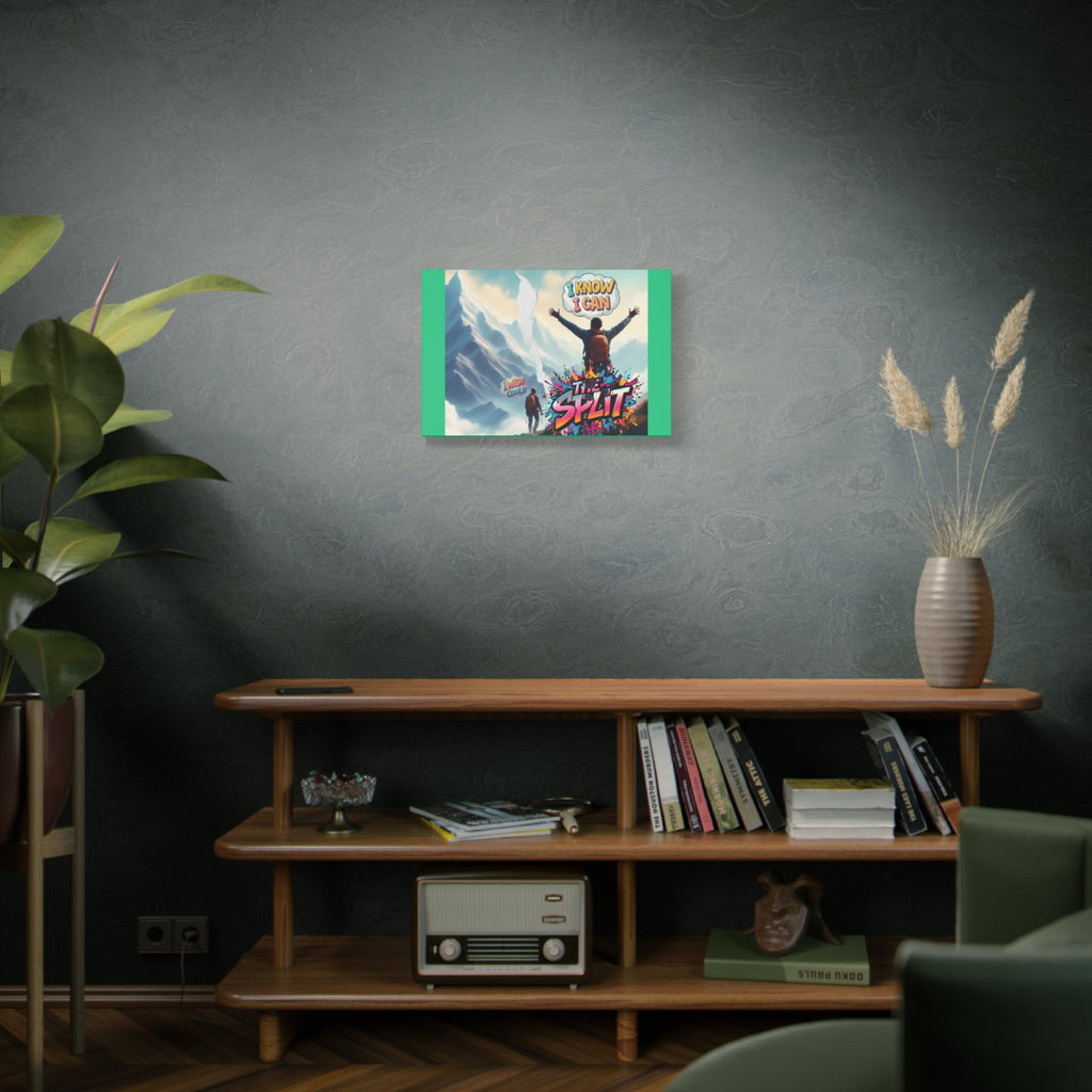 Motivational Mountain Matte Canvas Wall Art — "I Know I Can / The Split"