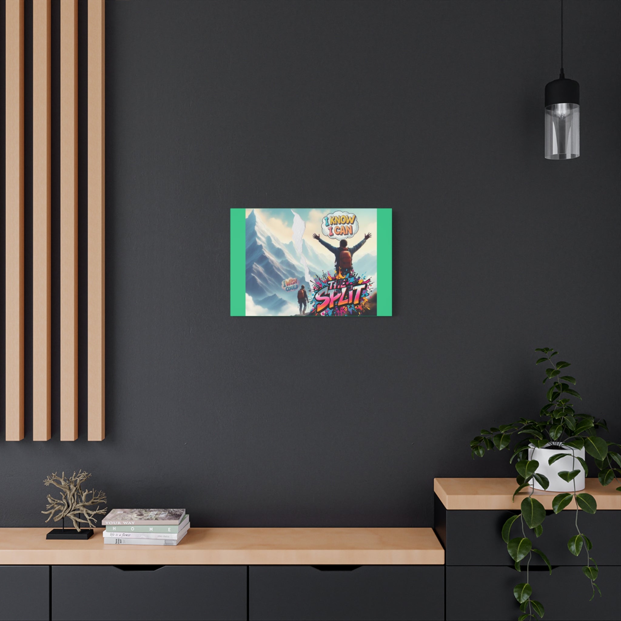 Motivational Mountain Matte Canvas Wall Art — "I Know I Can / The Split"