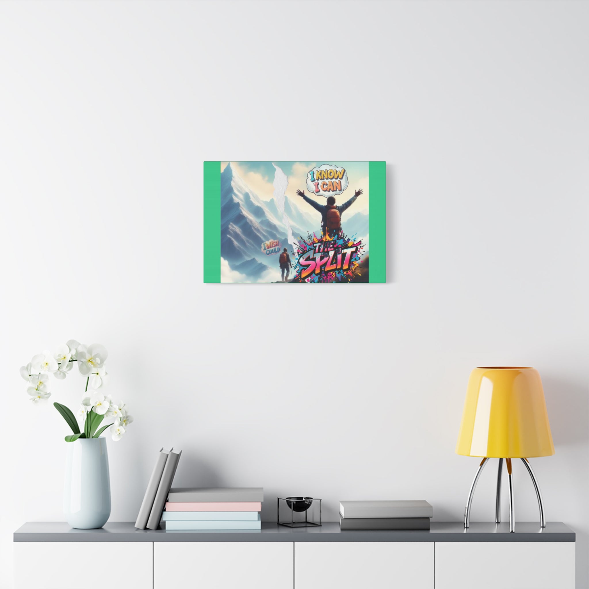 Motivational Mountain Matte Canvas Wall Art — "I Know I Can / The Split"
