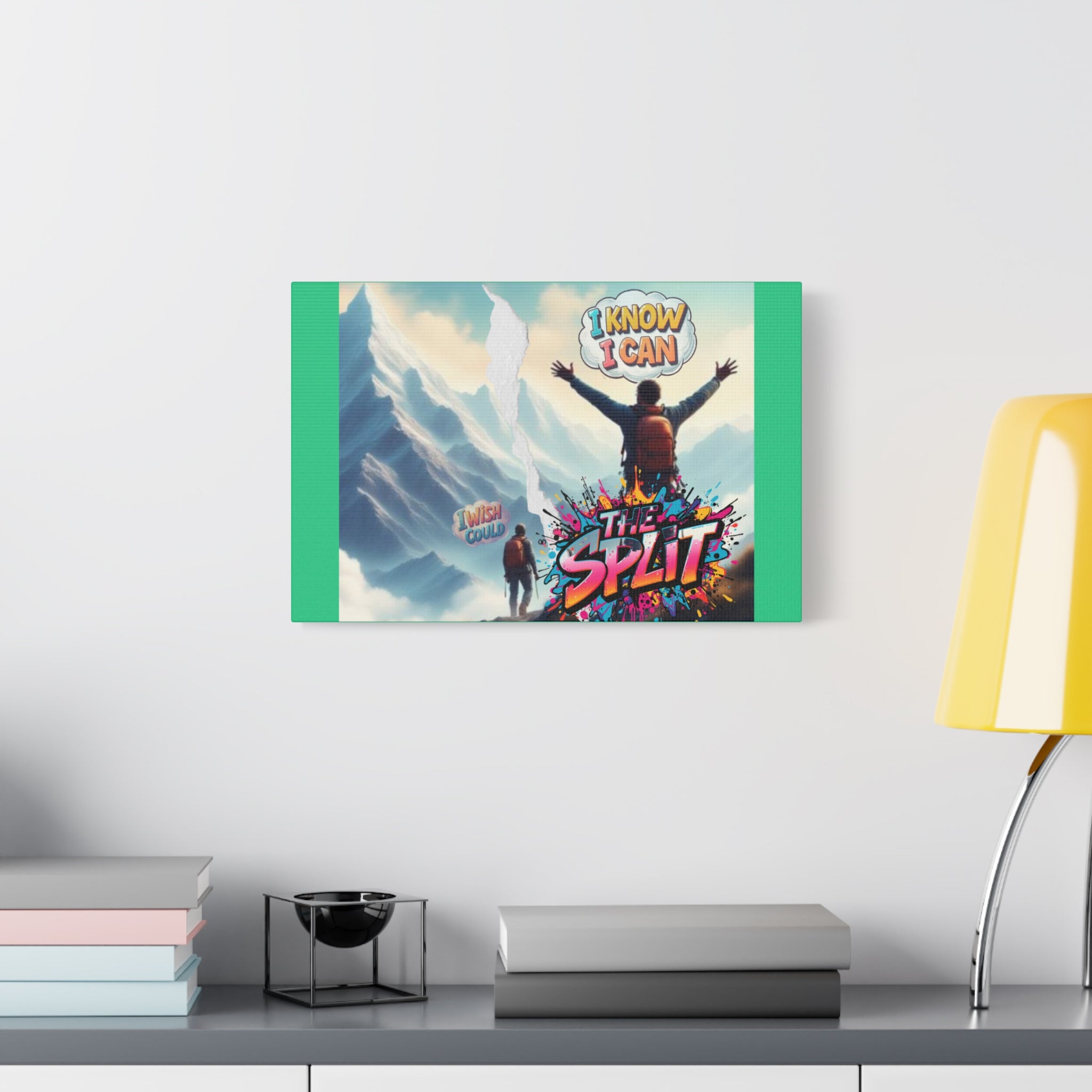 Motivational Mountain Matte Canvas Wall Art — "I Know I Can / The Split"
