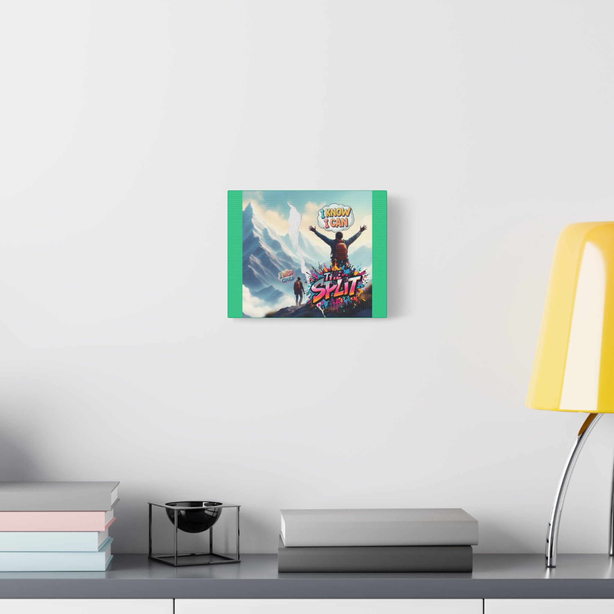 Motivational Mountain Matte Canvas Wall Art — "I Know I Can / The Split"