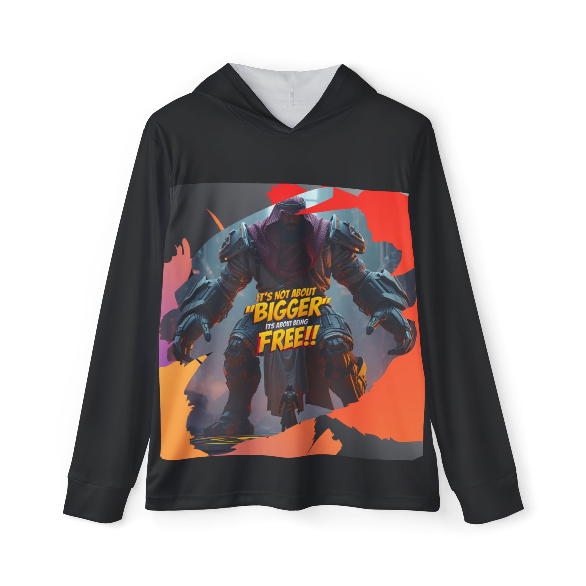 Graphic Gym Hoodie — "It’s Not About 'Bigger, It’s About Being Free!!'"