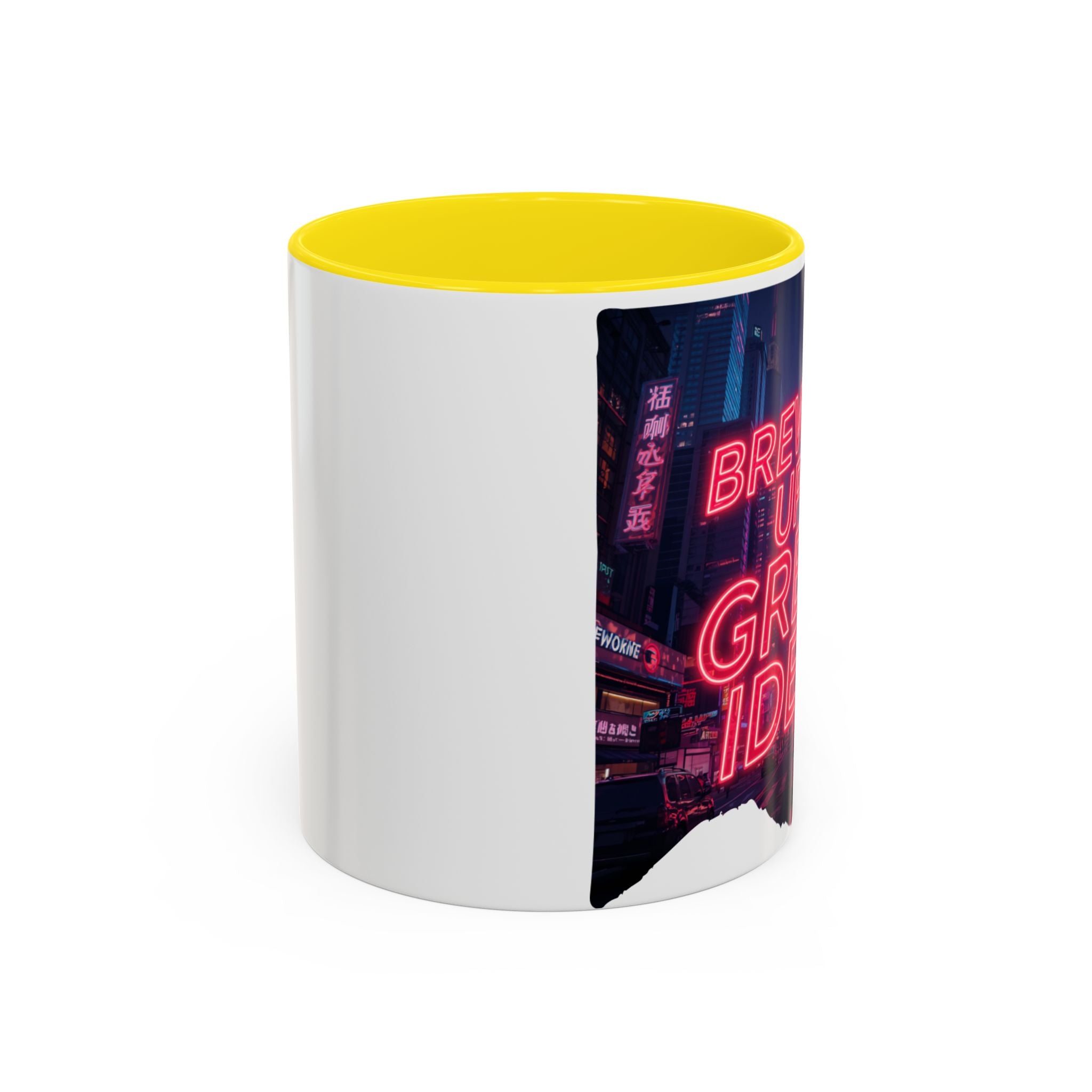 Brewing Up Great Ideas Coffee Mug | Neon City Accent Mug